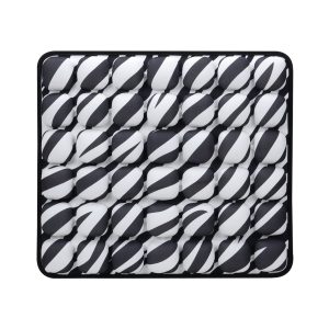 Zebra stripe pattern AJ Air Cushion with 3D air cells, stylish black and white animal print seat pad for office chair support.