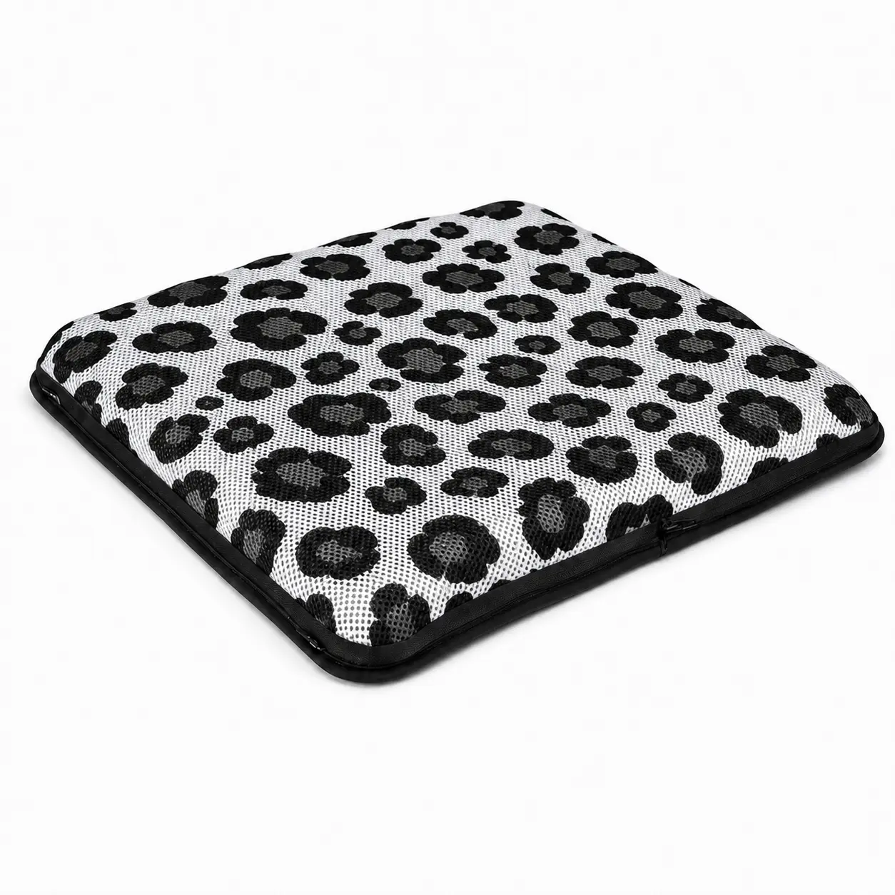 AJ Wild Leopard 3D Mesh Air Seat Cushion shown from an angled product view to highlight shape and surface finish