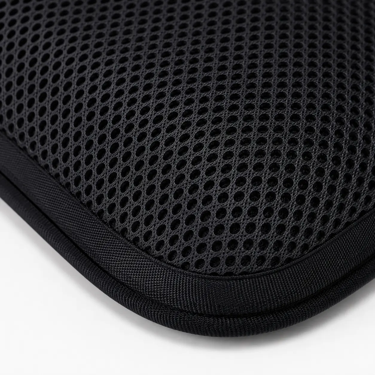 AJ Midnight Black 3D Mesh Air Seat Cushion showing the breathable 3D mesh texture and fabric detail