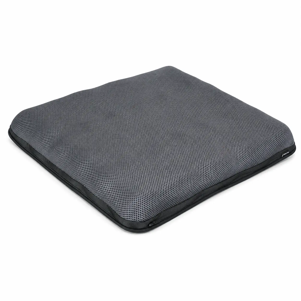 AJ Slate Gray 3D Mesh Air Seat Cushion shown from an angled product view to highlight shape and surface finish