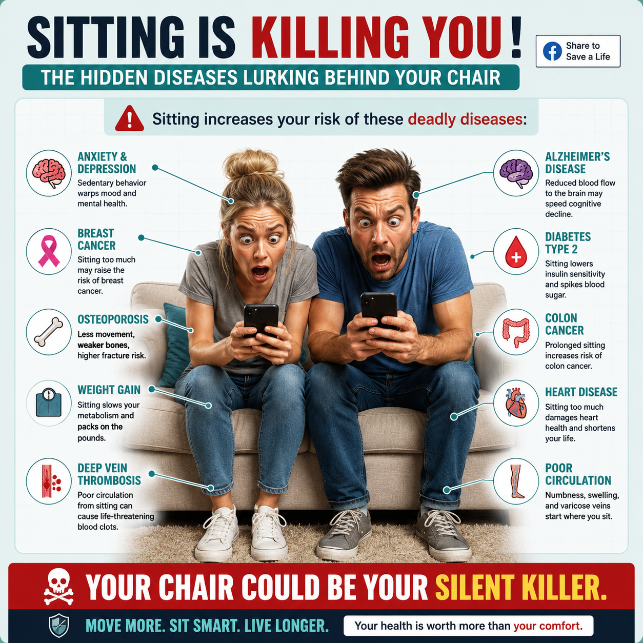 Hooked on Screens, Trapped in Chairs: The Shocking Health Toll of Smartphone Sedentary Disease