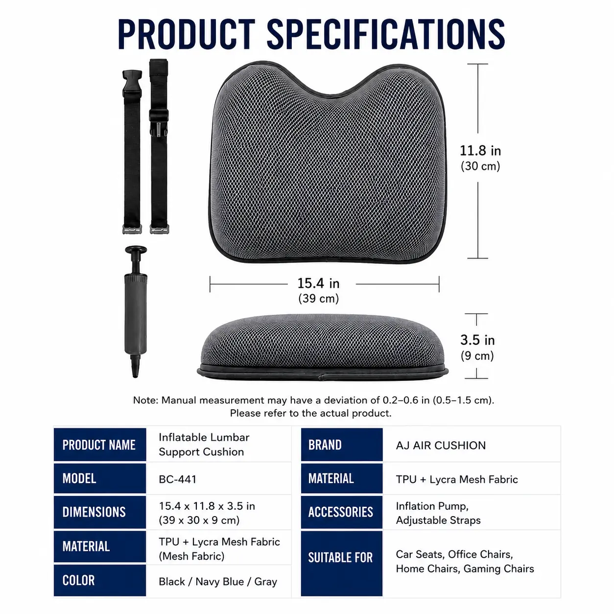 Slate Gray Lumbar Support - Image 6