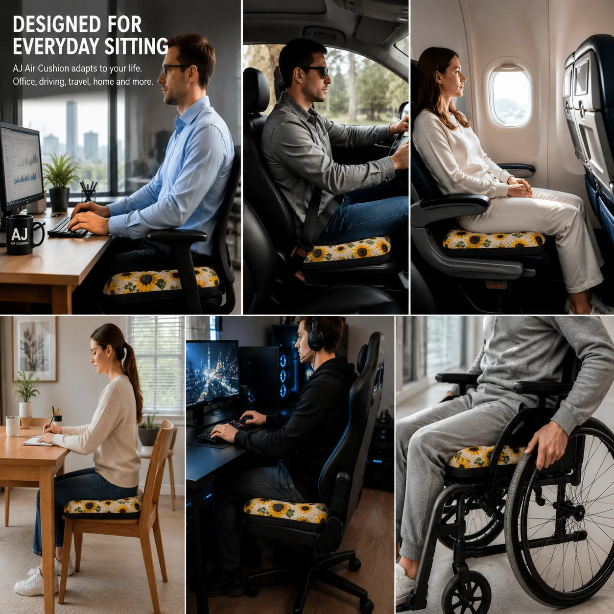 AJ Sunflower 3D Air Mesh Seat Cushion - Image 7