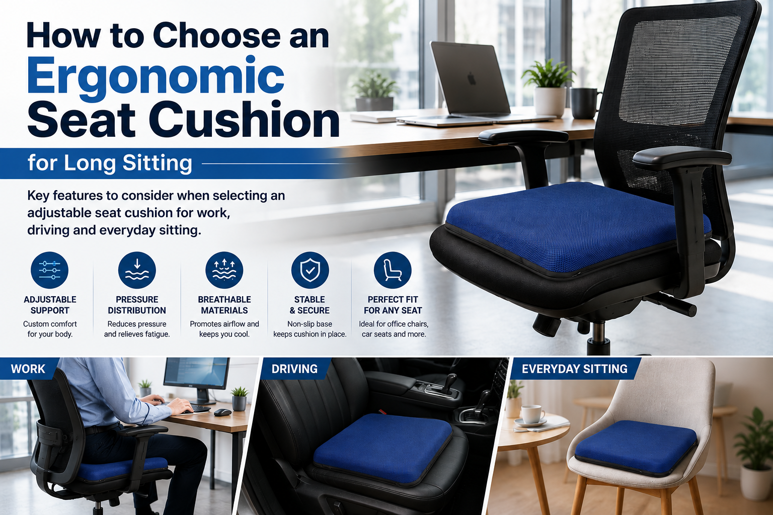 How to Choose an Ergonomic Seat Cushion for Long Hours of Sitting