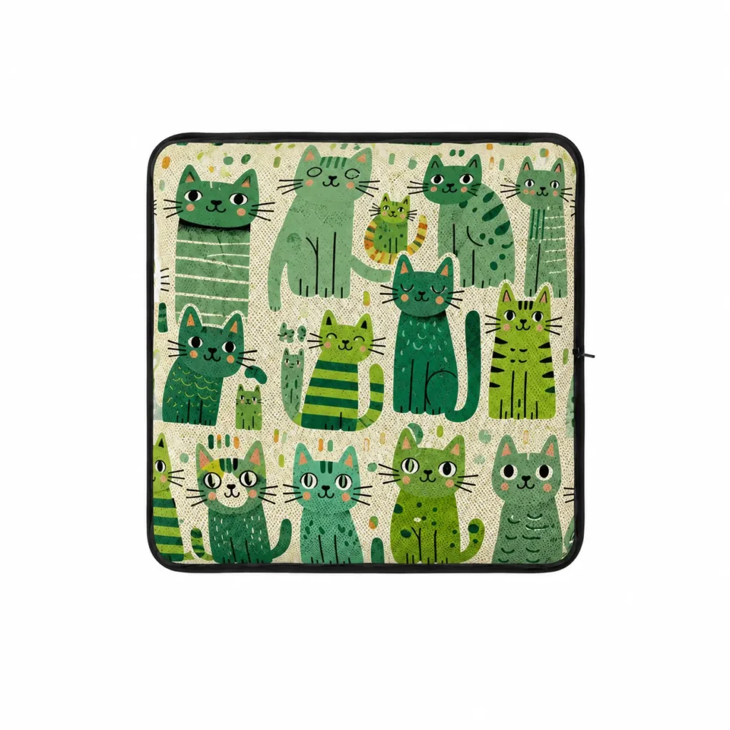 AJ Green Cat Illustration 3D Air Mesh Seat Cushion