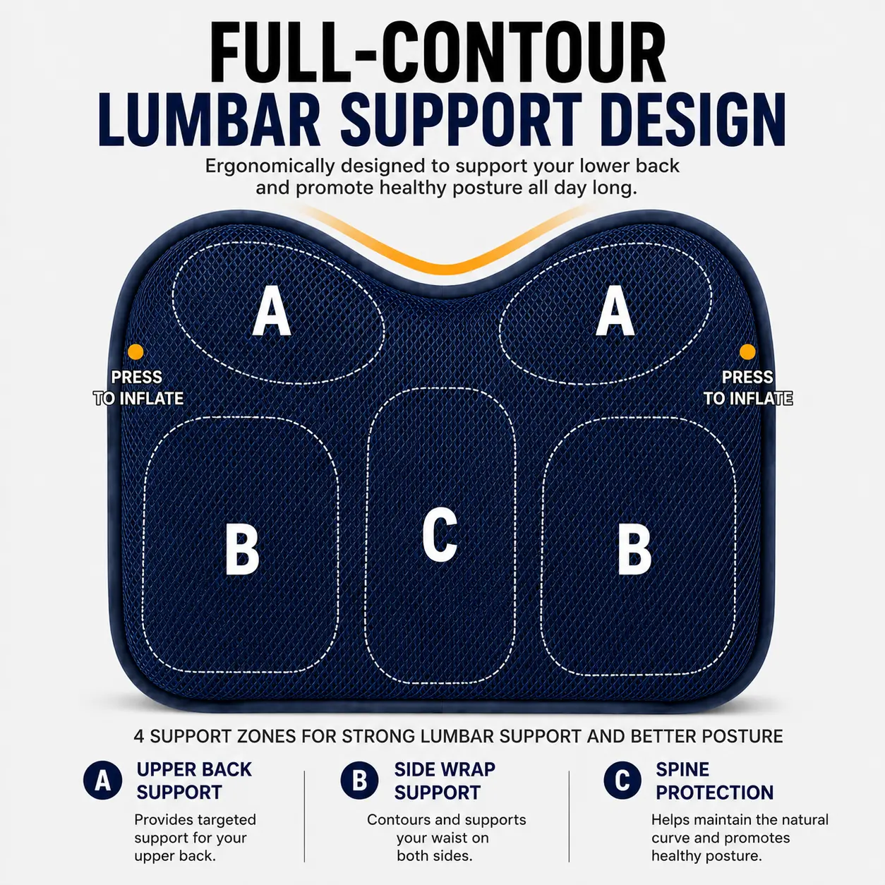 Navy Blue Lumbar Support - Image 4