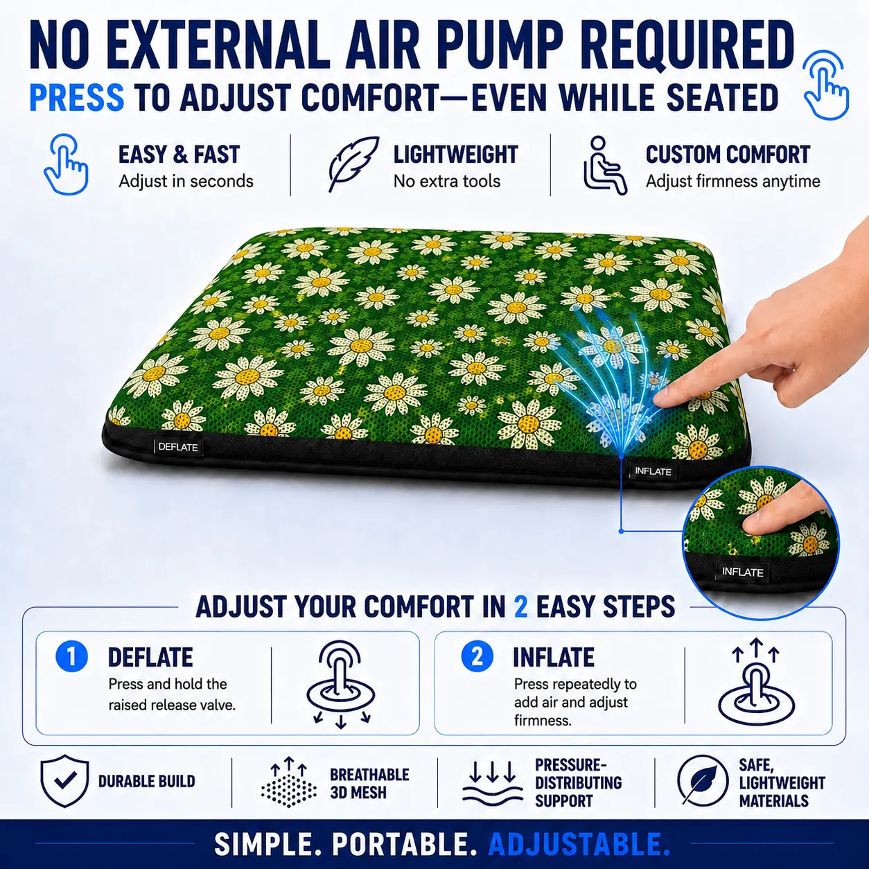 AJ Green Daisy 3D Air Mesh Seat Cushion - Image 5