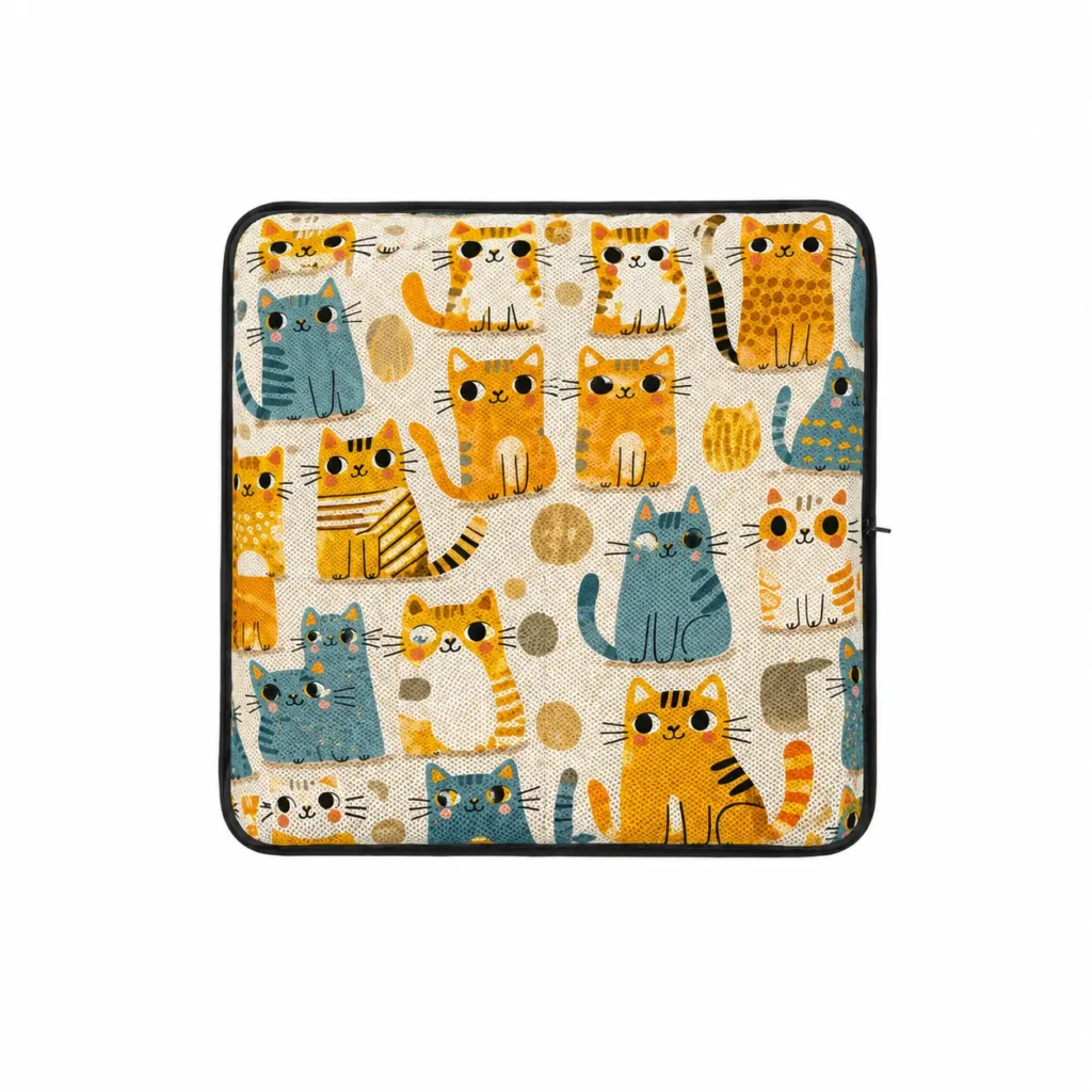 AJ Yellow & Blue Cat 3D Air Mesh Seat Cushion