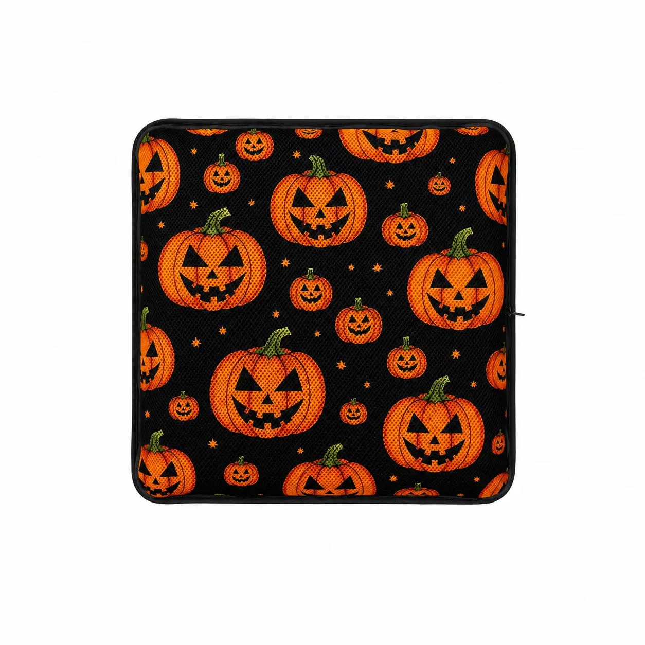 AJ Pumpkin Party Halloween 3D mesh air seat cushion with orange jack-o-lantern print