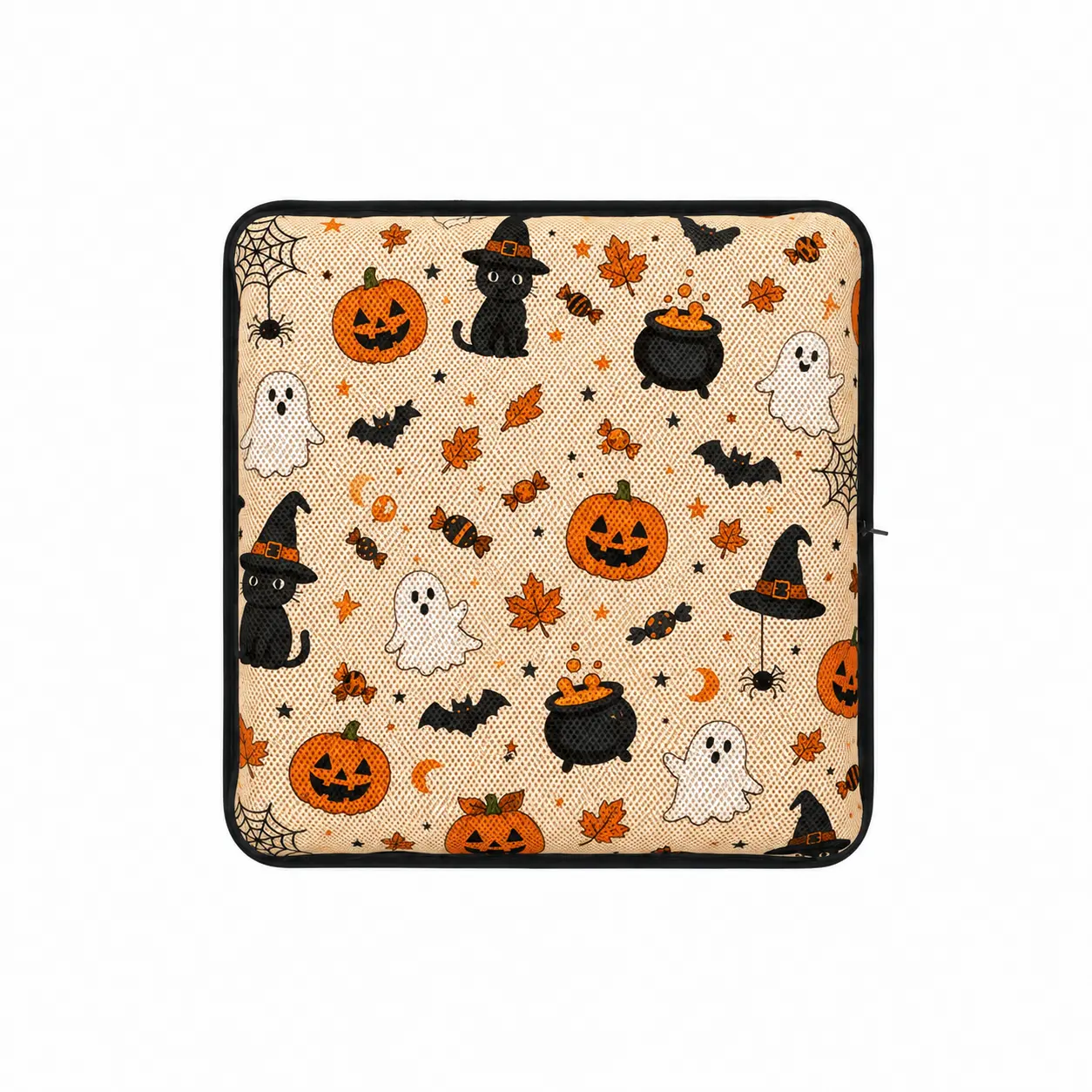 AJ Witchy Night Halloween 3D mesh air seat cushion with pumpkins, ghosts and black cats